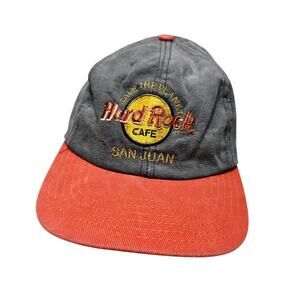 Hard Rock Cafe San Juan Vintage Baseball Cap Hat Snap Back Faded Made In USA